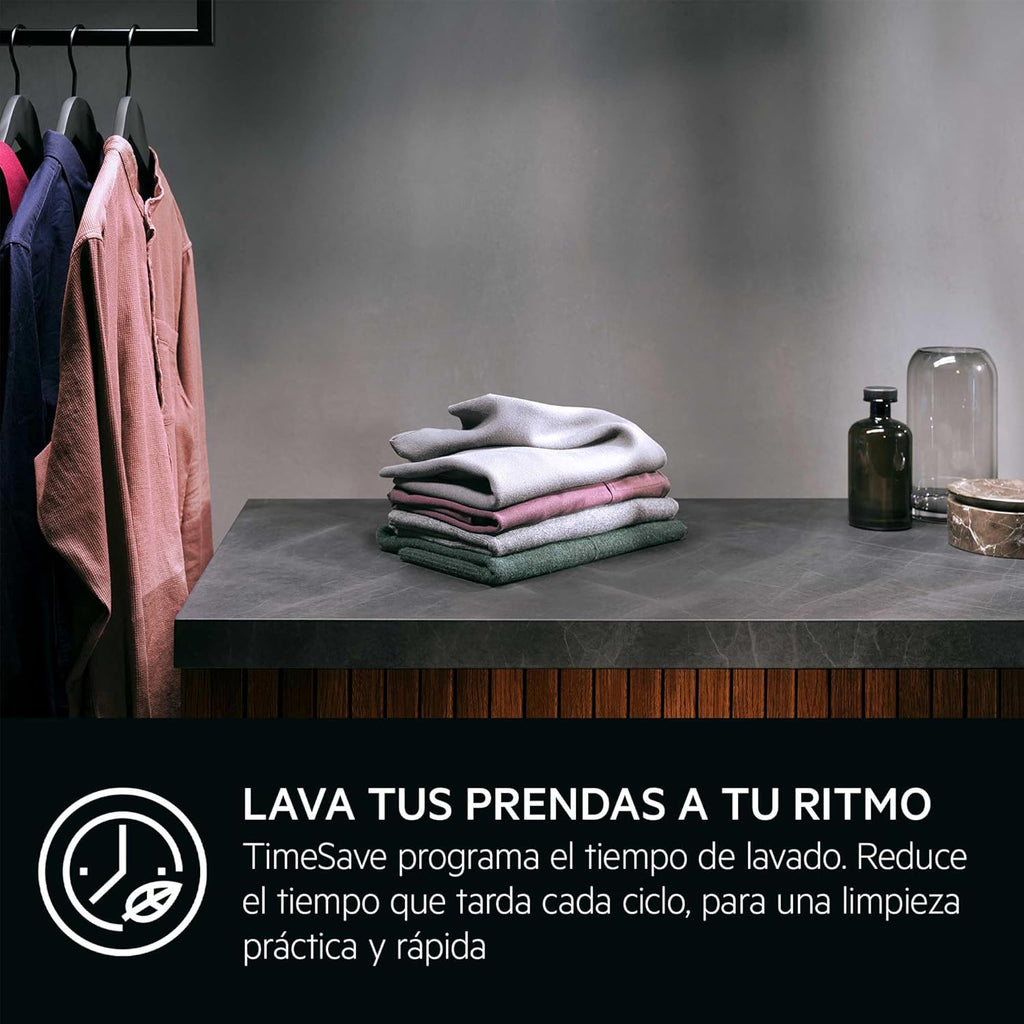 AEG LTA6G7331E, Lavadora de Carga Superior 7 Kg, 1300 rpm, Libre Instalación, Función Prosense, Soft Opening, Programa Timesave, Cajón LiquiSystem, Display LCD, Serie 6000, Blanca, Clase A