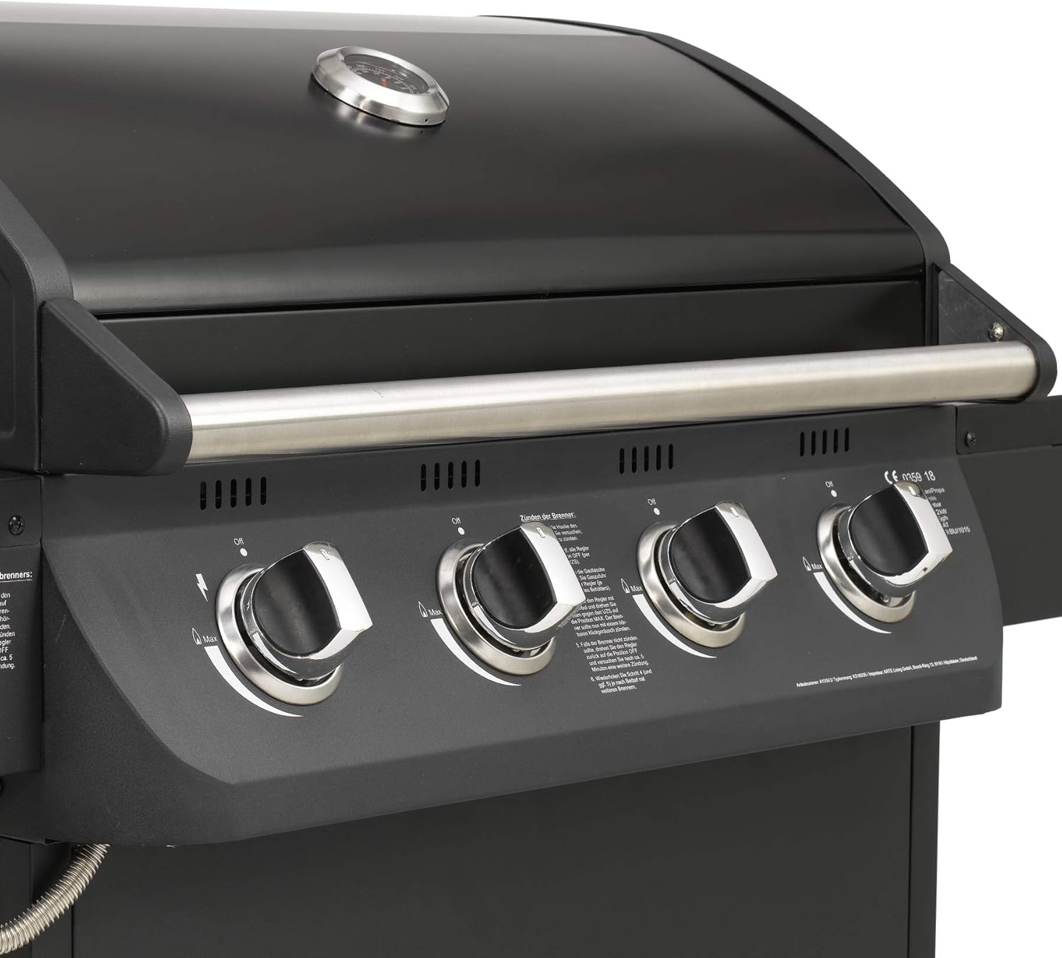 Grill gazowy "COLUMBUS" 4 + 1 palnik firmy El Fuego® BBQ BBQ grill na kółkach, grill gazowy Barbecue AY 563