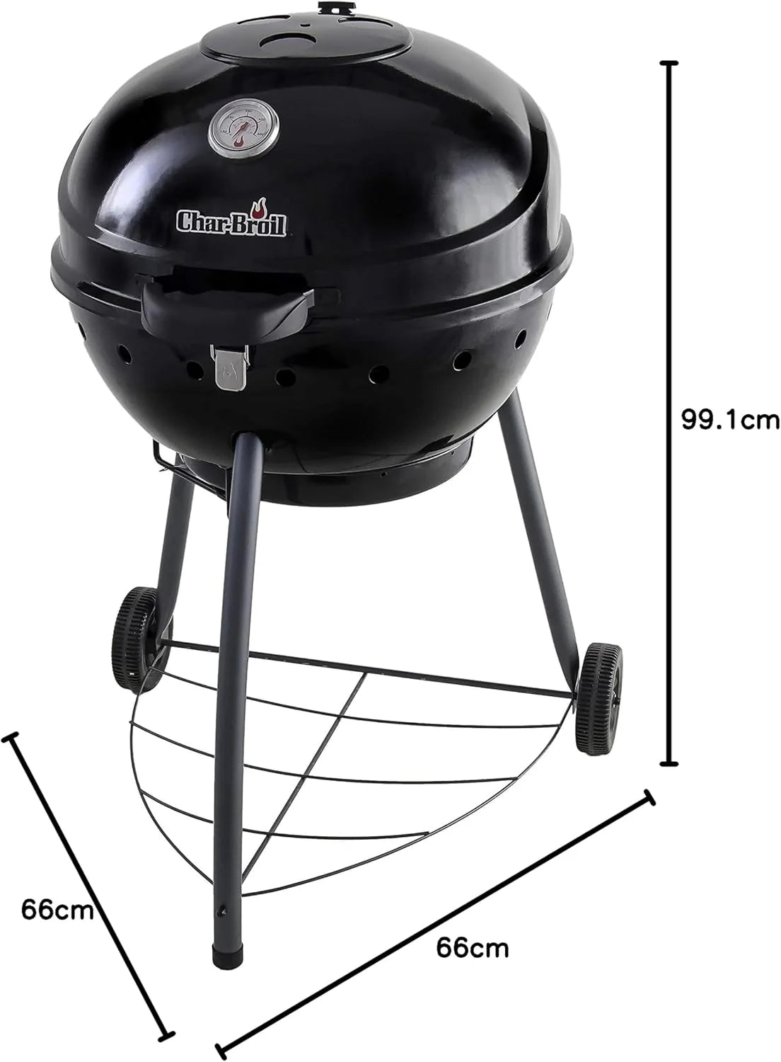 Char-Broil Kettleman Charcoal Barbecue - Kettle Charcoal Grill, TRU-Infrared Technology, Removable Ash Tray - Optimal for Outdoor, Garden & Patio Cooking
