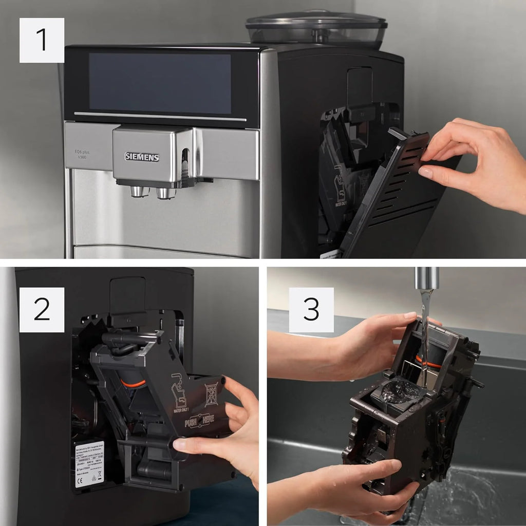 Siemens - Superautomatic coffee maker, EQ6 plus s500, aromaDouble Shot, autoMilk Clean, ceramDrive, Display CoffeeSelect, Black/Inox, TE655203RW
