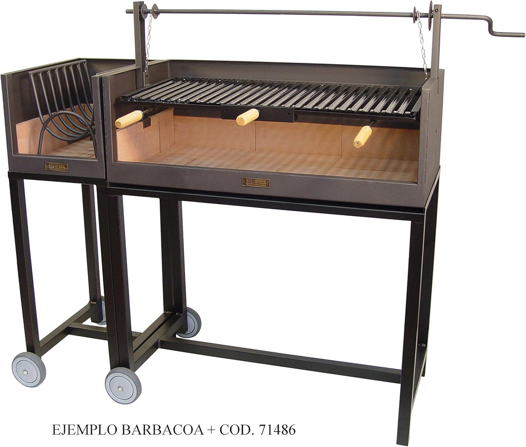 IMEX EL ZORRO Barbacoa con Ladrillo Refractario y Parrilla Esmaltada, 90 x 45 x 102 cm