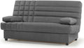 SHIITO - Sofá Cama de 3 Plazas con Arcón Interior - 100 x 193 x 100 cm - Modelo Romeo - con Apertura Clic-Clac - Incluye 2 Cojines - Color Gris Oscuro