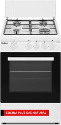 Corberó – Butane Gas Cooker Plus | 50 cm | CCSF45020BX | 4 Burners | Oven 43L with Double Glass Door | Metal Lid | Chrome Tray and Grill | Automatic Safety Shut-off | Stainless Steel