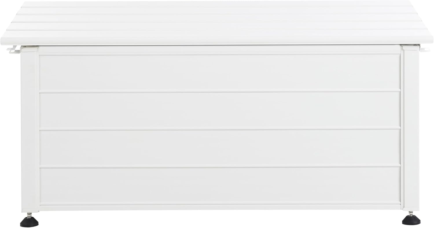 Beliani Arcón para exterior de aluminio mueble de almacenaje de jardín blanco 113 x 50 cm Campalto