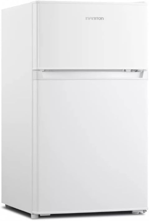 INFINITON | Frigorifico FG-A82B2P | Dos Puertas | Capacidad 85 L | Descongelación DEFROST | Alto 85 Cm | Clase Energética A+ /F | Temperatura Regulable | Color Blanco |