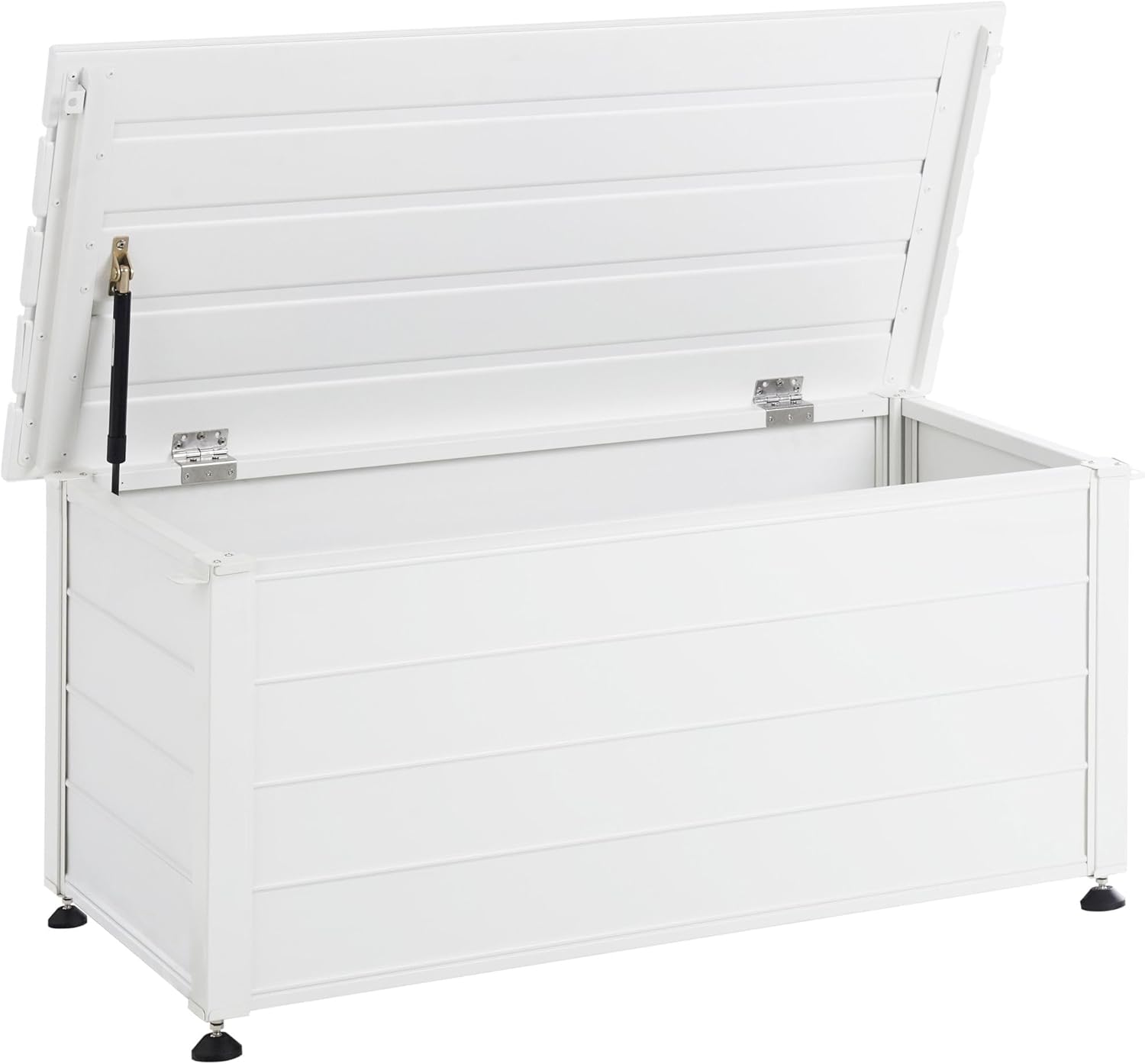 Beliani Arcón para exterior de aluminio mueble de almacenaje de jardín blanco 113 x 50 cm Campalto