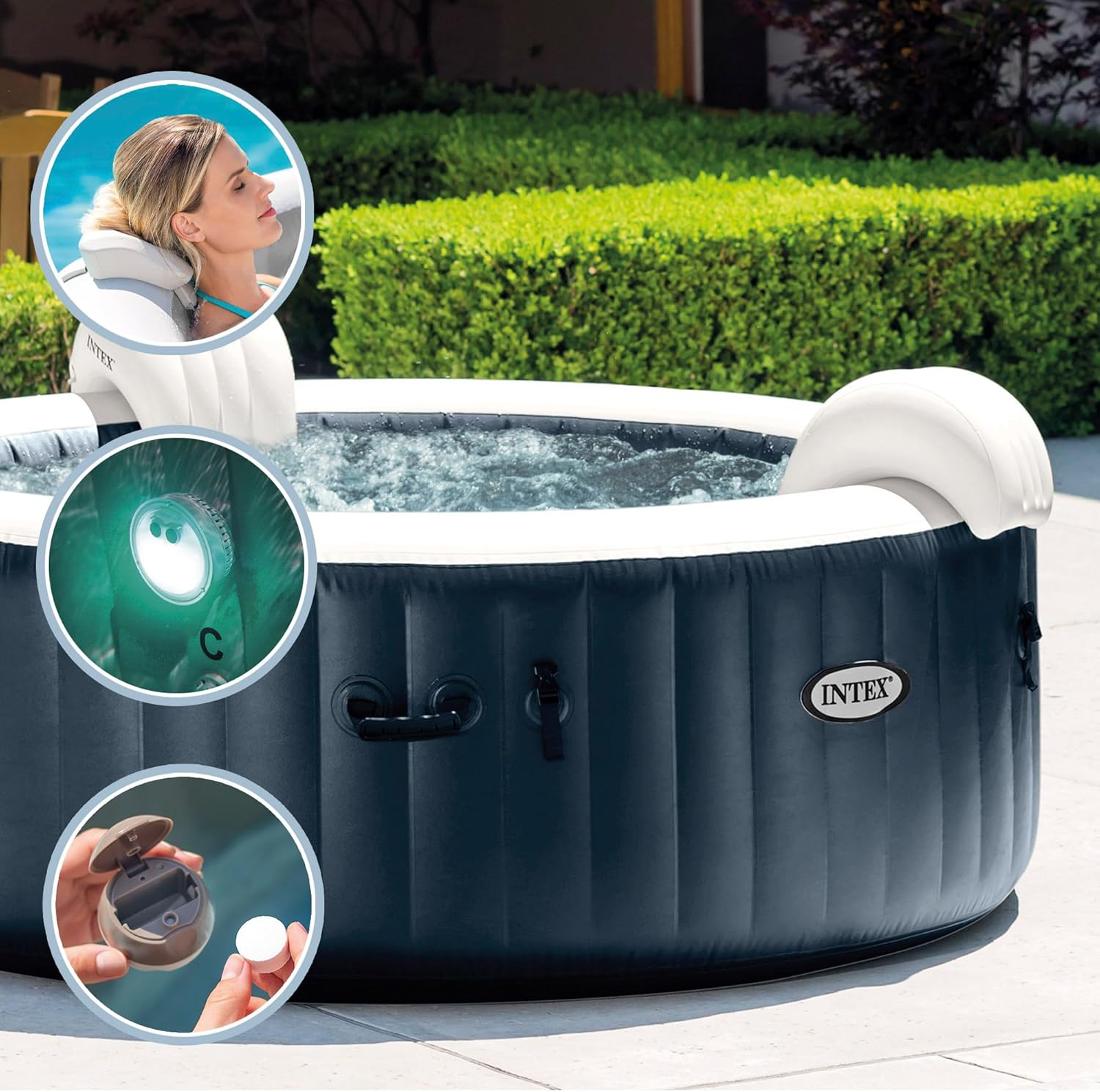 Intex SPA Hinchable 4 Personas Bubble Massage Navy (55084)