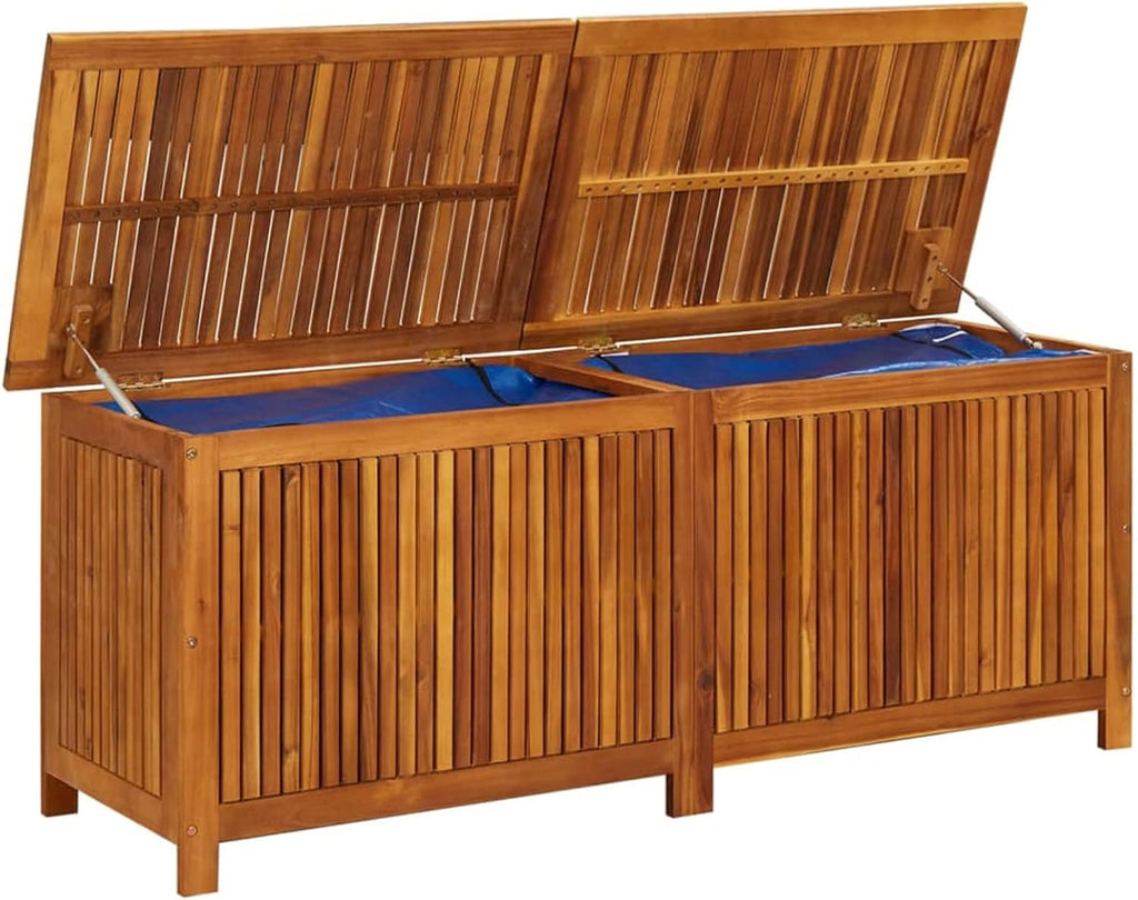 ARKEM Caja de almacenaje de jardín Madera Maciza Acacia 150x50x58 cm Mueble Exterior almacenaje Armario Jardin Exterior Banco arcon Jardin Exterior