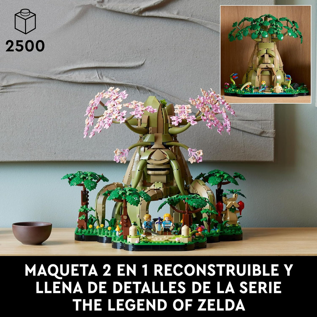 The Legend of Zelda Gran Árbol Deku “2 en 1”, Kit de Maquetas para Adultos con Zelda y 3 Minifiguras de Link, Regalo para Fans de los Videojuegos Ocarina of Time y Breath of The Wild 77092