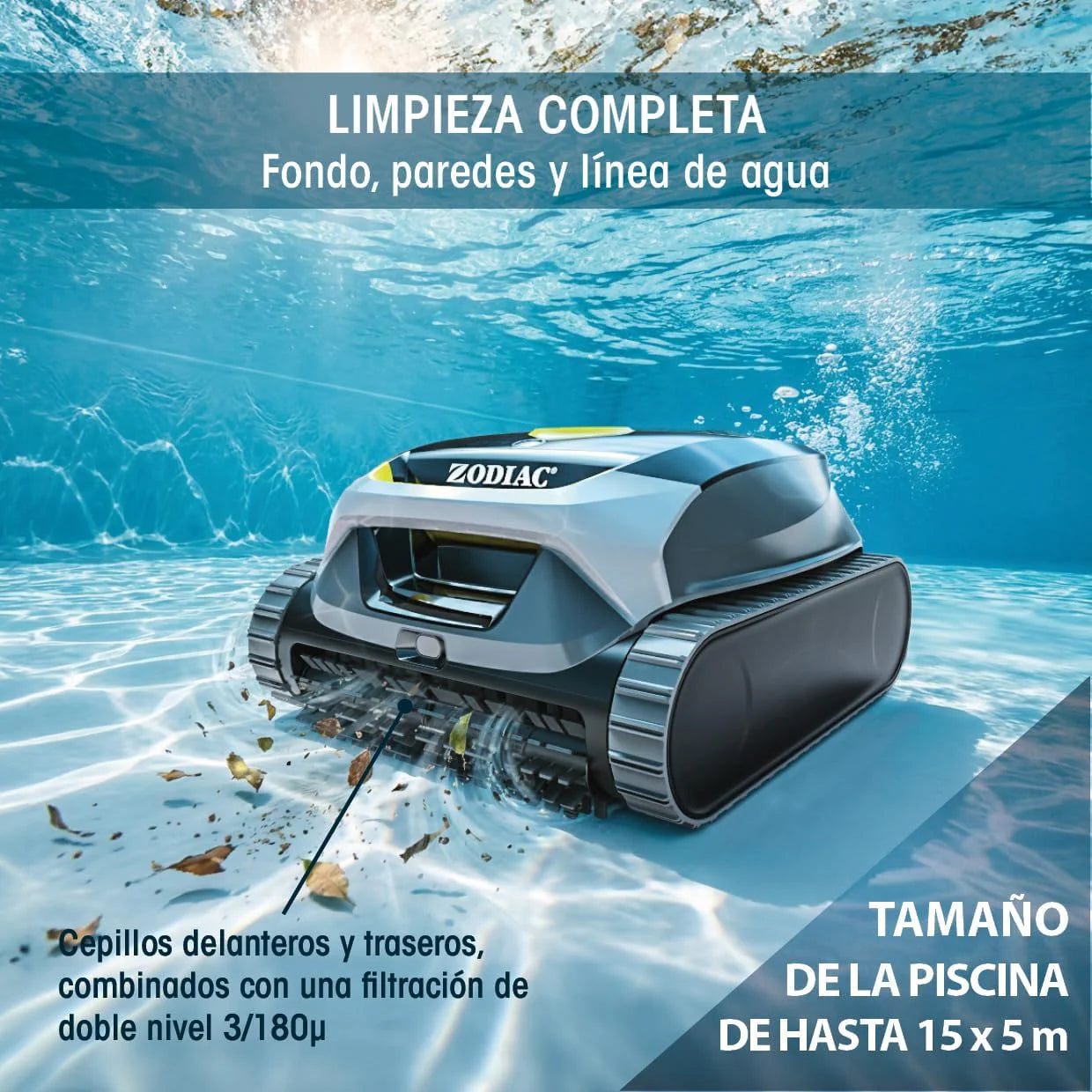 Zodiac Freedom Lite-Robot Cordless Pool Cleaner with Lithium Battery - Floor Cleaner, Walls and Water Line Cleaning - Double Filtration - Cycles Up to 3 Hours Per Charge