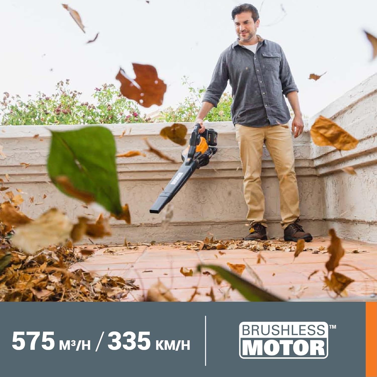 WORX Aspirador de Hojas 40V Máx. 2x20V | WG583E | PowerShare |Incluye 2 baterías y Cargador Doble |2 en 1 Recoger y aspirar – Bolsa de 35 L | Incluye Toberas | Ligero