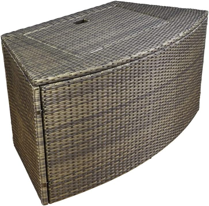NETSPA Octopus 165 Mueble Semirrígido para SPA - 5 Módulos con Estante Doble, Tapa Bloque Motor, Estribo, Banco y Estante Bajo - PVC y Compuesto de Madera - Negro - SP-MOB165C-M5