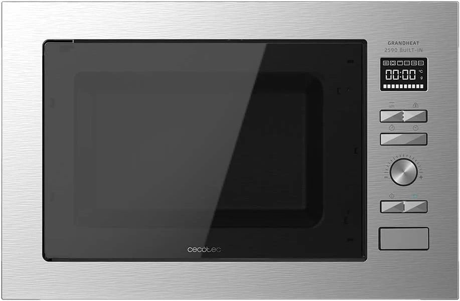 Cecotec GrandHeat 2590 Built-In Black Digital Built-in Microwave, 900 W, Built-in, 25 Liters, Touch, Grill 1000 W, 8 Preset Functions, Timer