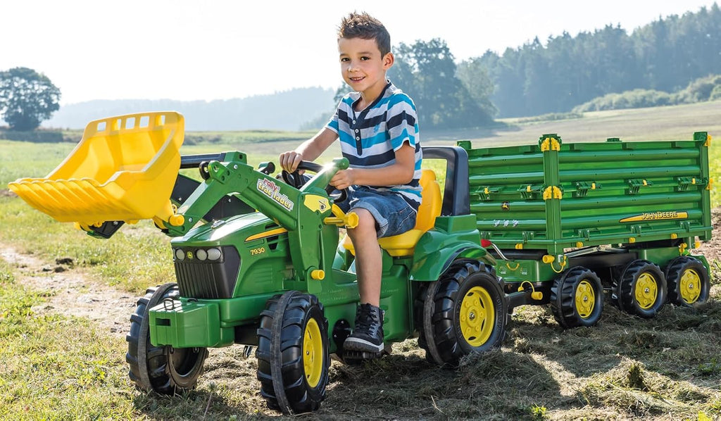 Rolly Toys 12/504/3 Rollymulti Trailer John Deere - Remolque de juguete de 3 ejes , Modelos/colores Surtidos, 1 Unidad