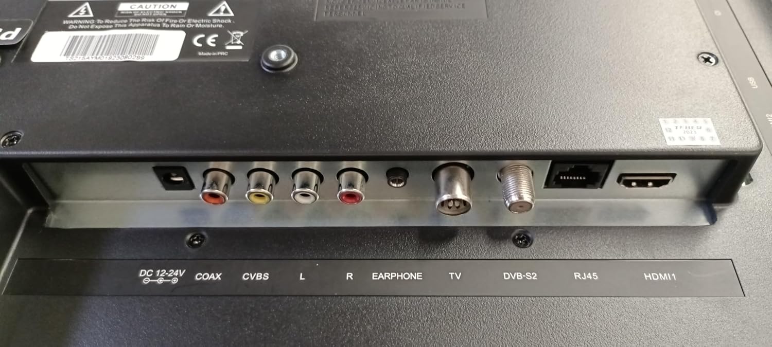 Televisor Smart TV de 22 Pulgadas. con Adaptador de 12v y 230v. Android. Full HD. DVB-S2/C/T2/T. para autocaravanas, Campers, viviendas, caravanas, Barcos. (22 Pulgadas)