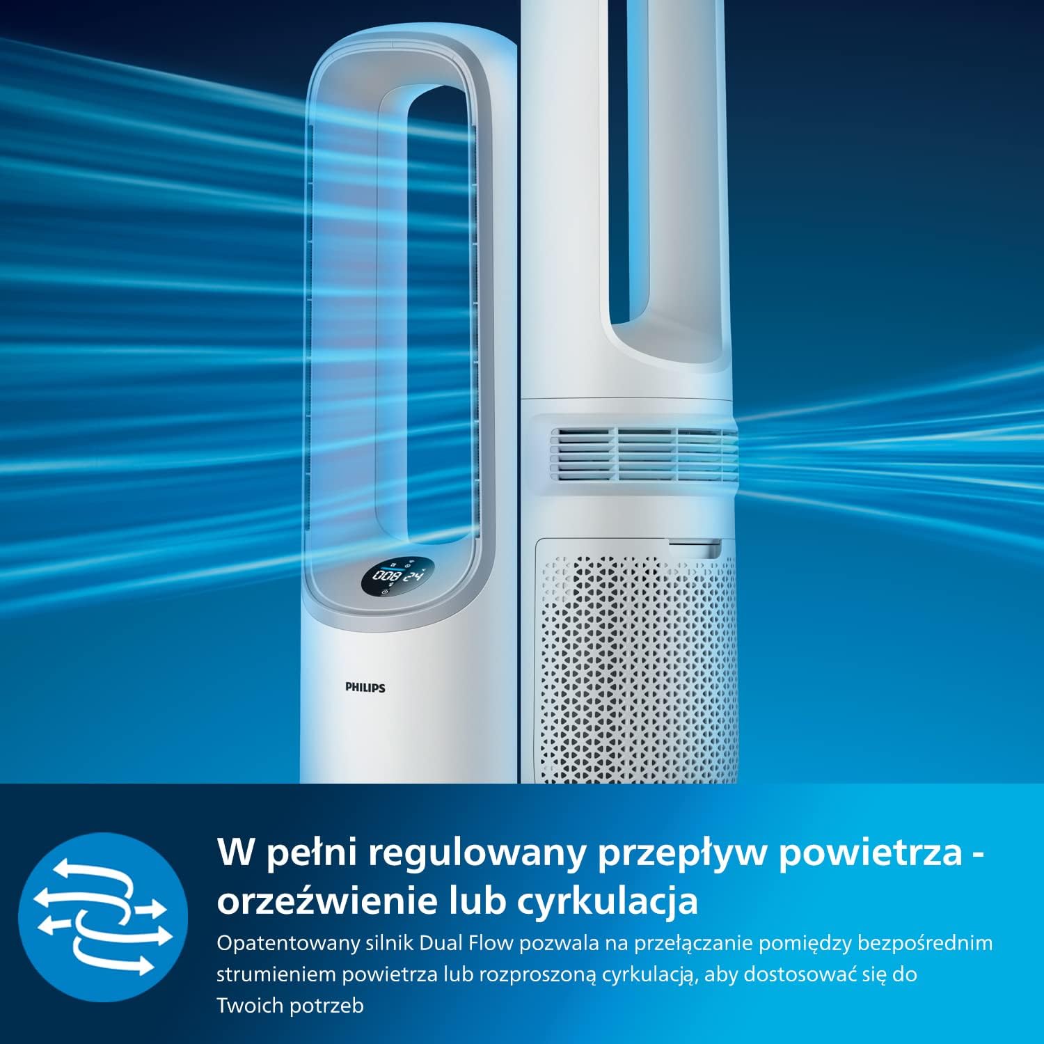 Philips 2-w-1 oczyszczacz i nawilżacz powietrza z serii 3000, 131 m², filtr NanoProtect HEPA i filtr z aktywnym węglem usuwa 99,97% wszystkich, niewidocznych cząstek, Kolor Biały (AC3737/10)
