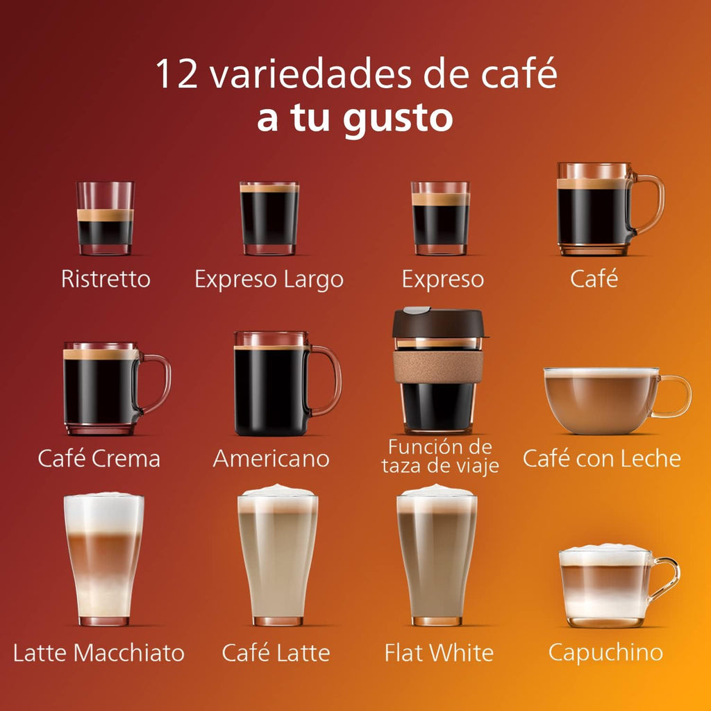 Serie 5400 Cafetera Superautomática - Sistema de Leche LatteGo, 12 Variedades de Café, Pantalla Intuitiva, 4 Perfiles de Usuario, Negro (EP5441/50)