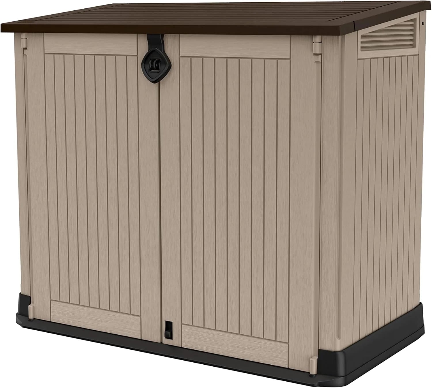 Keter Sio Max Outdoor Garden Shed, Capacity 1200L, Taupe/Beige, 145 x 125 x 82 cm