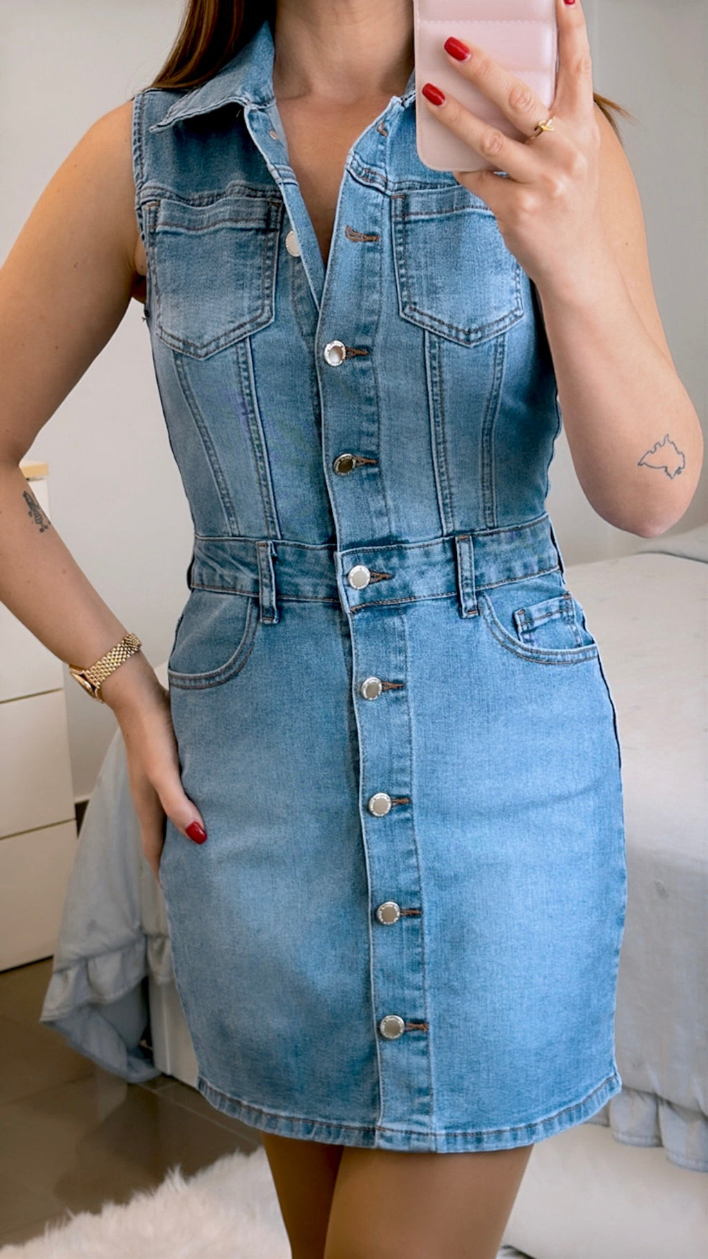 VESTIDO CORTO DENIM