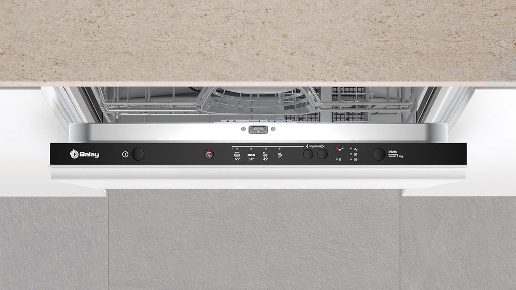 Balay 3VF5012NP Integrated Dishwasher, 60 cm, Extra-Quiet Motor, Automatic Program, Grey