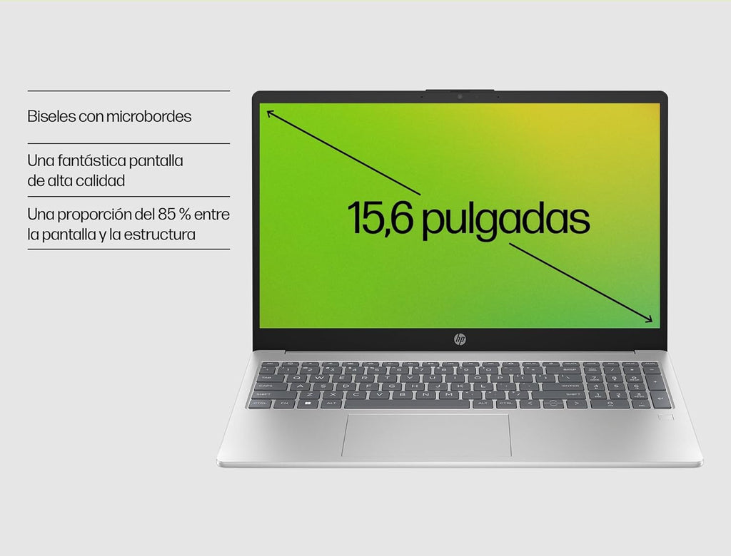 HP 15-fd0163ns- Ordenador portátil de 15.6" Full HD (Intel Core i5-1334U, 16GB RAM, 512GB SSD, Intel Iris Xe Graphics, Windows 11) Silver - Teclado QWERTY Español