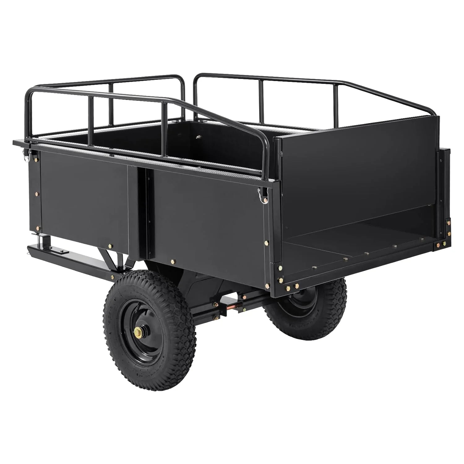 VEVOR Dump Trailer Load Capacity 340kg Heavy Duty Garden Utility Trailer with Removable Sides 0.4m³ Dump Transport Cart for Tractor, Lawn Mower, ATV, 200x66x76cm