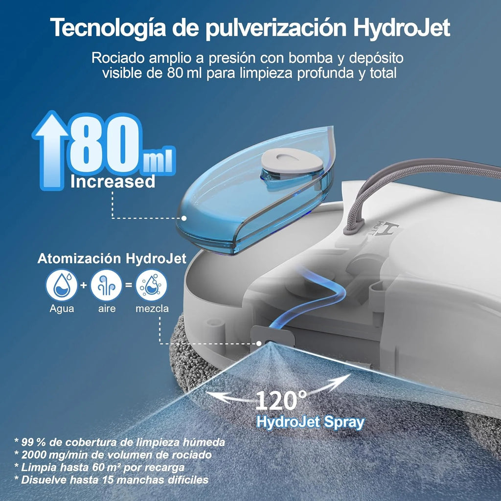 HUTT S55 Pro Robot Glass Cleaner with 3D Floating Pads, Suction up to 6500Pa, HydroJet Spraying, Slam 4.0 Navigation, 80 ml Reservoir, Multilayer Safety System