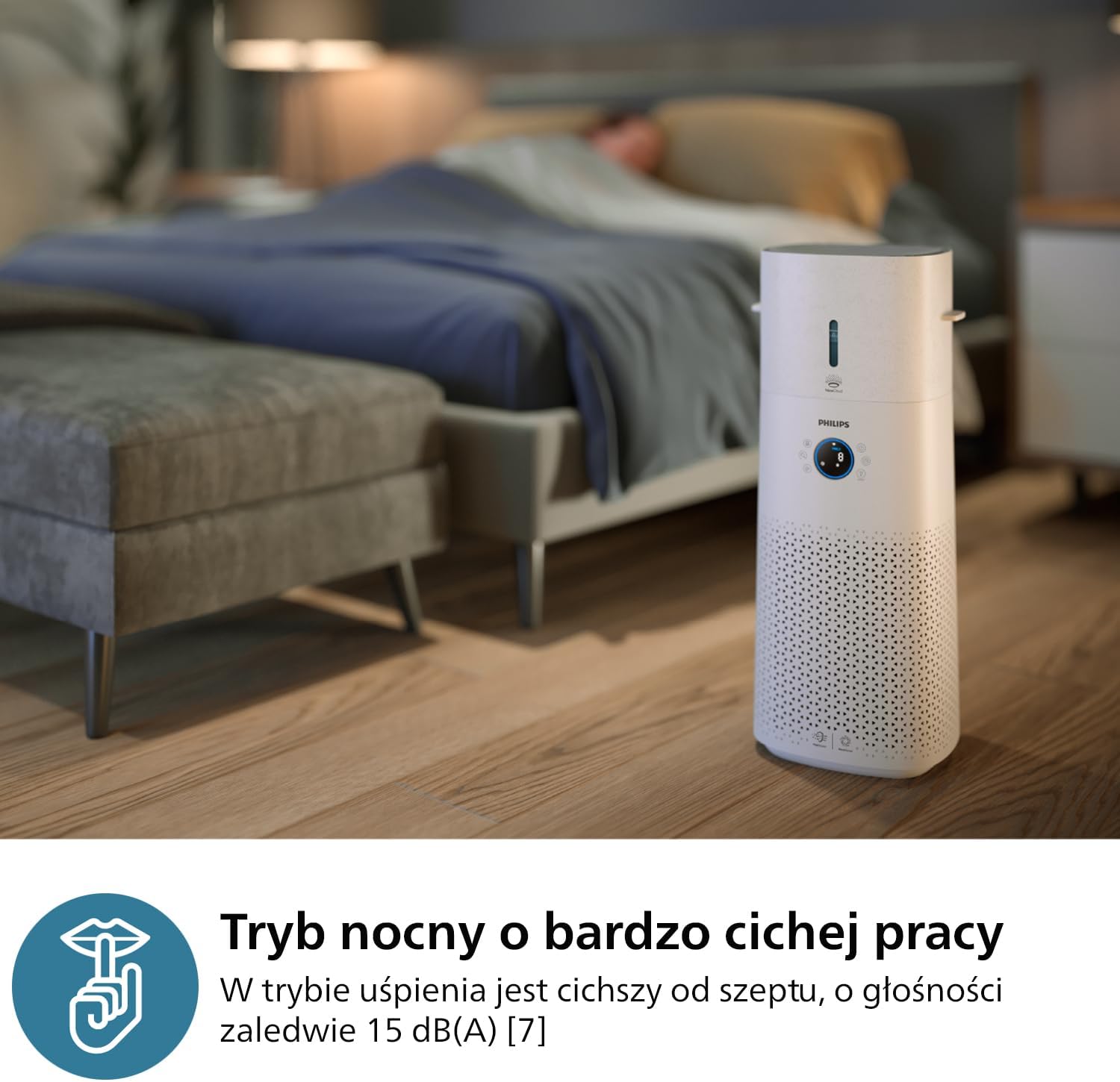 Philips 2-w-1 oczyszczacz i nawilżacz powietrza z serii 3000, 131 m², filtr NanoProtect HEPA i filtr z aktywnym węglem usuwa 99,97% wszystkich, niewidocznych cząstek, Kolor Biały (AC3737/10)