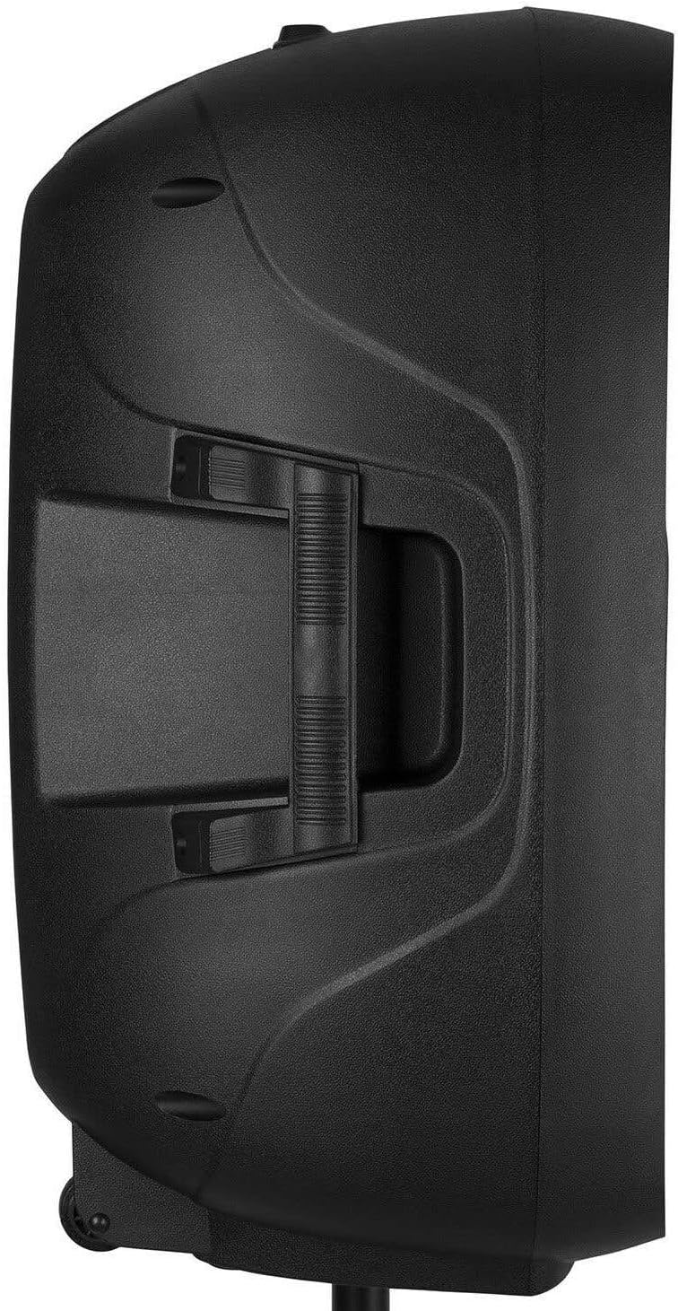 Vonyx VPS152A Powered Speakers Pack of 2 1000W Portable Active/Passive Bluetooth Speakers, 15 Inch, Wired Microphone, Remote Control, Tripods, MP3 Player with USB/SD, LEDs