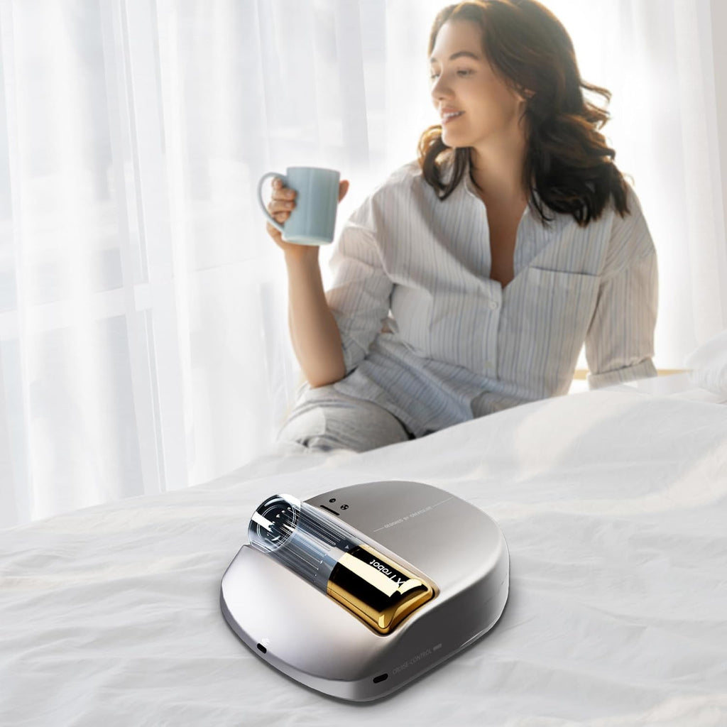 Robot X1, Aspirador de Acaros, Navegación Inteligente, Limpieza Automática de Cama, Manos Libres, Detección de Bordes, Cuatro Modos de Limpieza, 55dB Silencioso, Succión de 14AW