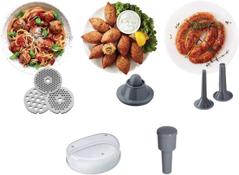 Kenwood Pro Food Mincer Electric Meat Mincer, 3 Discs Stainless Steel, 2 Speed, MG700, Power 2000W, Silver