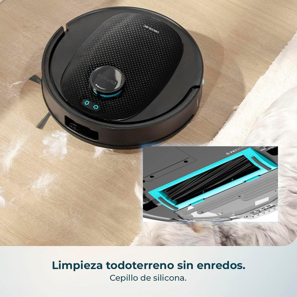 Cecotec Robot Aspirador y Friegasuelos con Base de Autovaciado e IA Conga Y80 X-Treme. Navegación Láser e Inteligencia Artificial, 13000Pa, Base de 2.5L, Autonomía hasta 220m², Control App 3.0