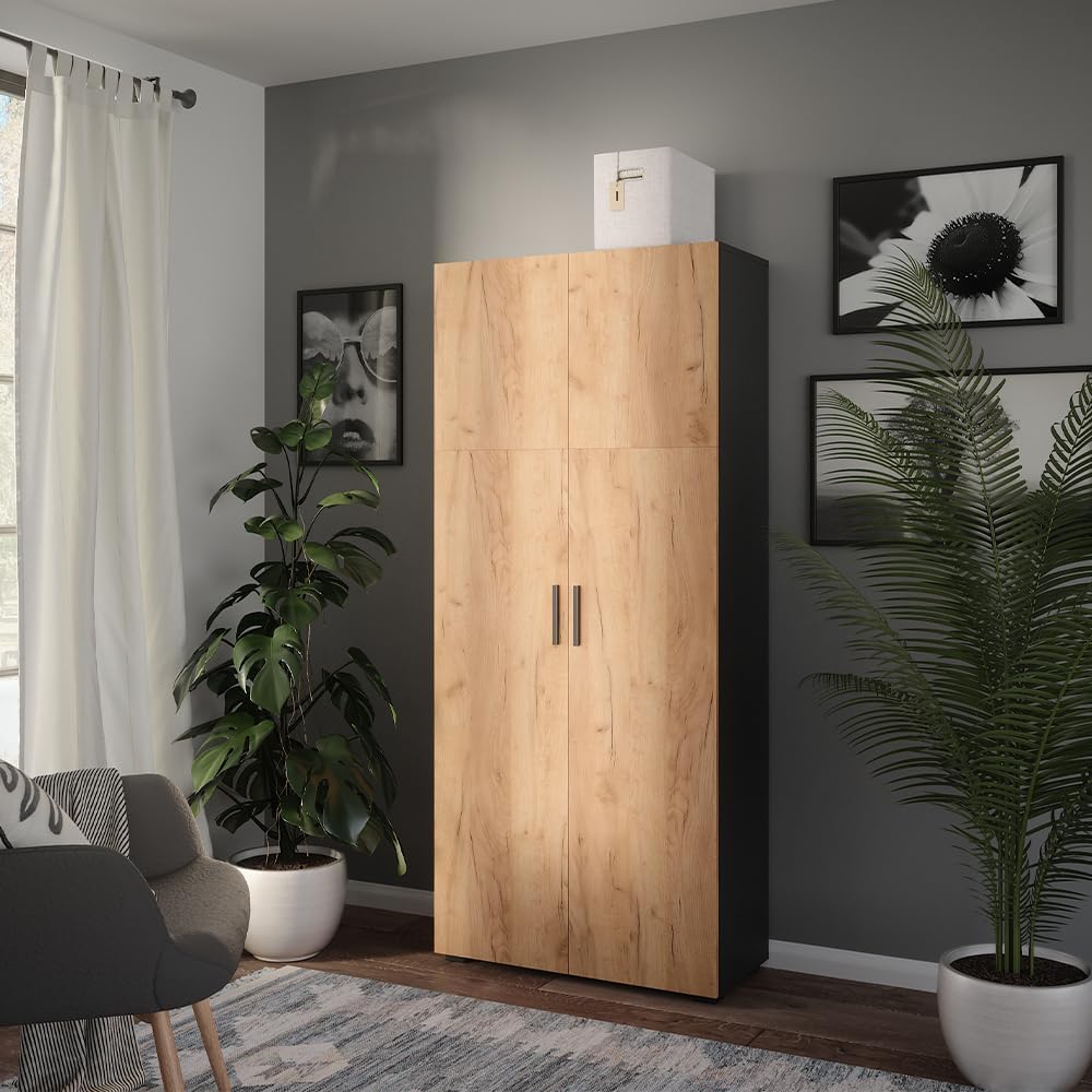 Vicco Armario Universal Ingo, Antracita/Roble Dorado, 80 x 183.8 cm