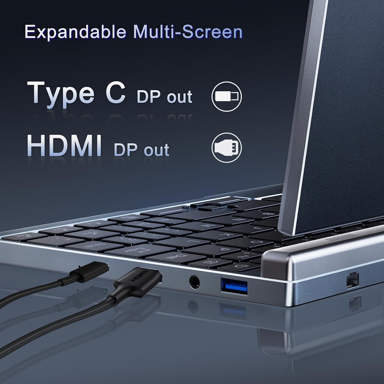 Mini Portátil 8" 2 en 1, Ordenador Portátil Win 11, N150 (hasta 3.6 GHz), 12 GB RAM 1 TB SSD, Pantalla Táctil HD, Teclado Retroiluminado, Wi-Fi 6, USB-C, PC Ligero y Portátil para