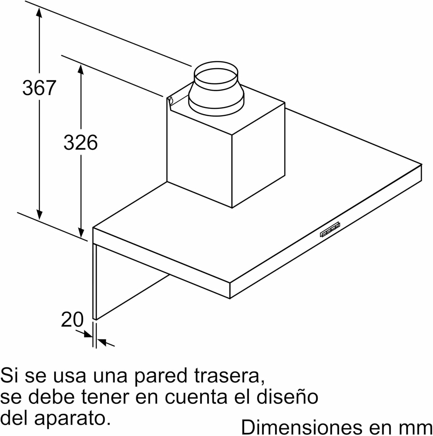 Balay - Campana Decorativa de Pared, Iluminación LED, 60 cm, 4 Potencias, Acero Inoxidable, 3BC067EX
