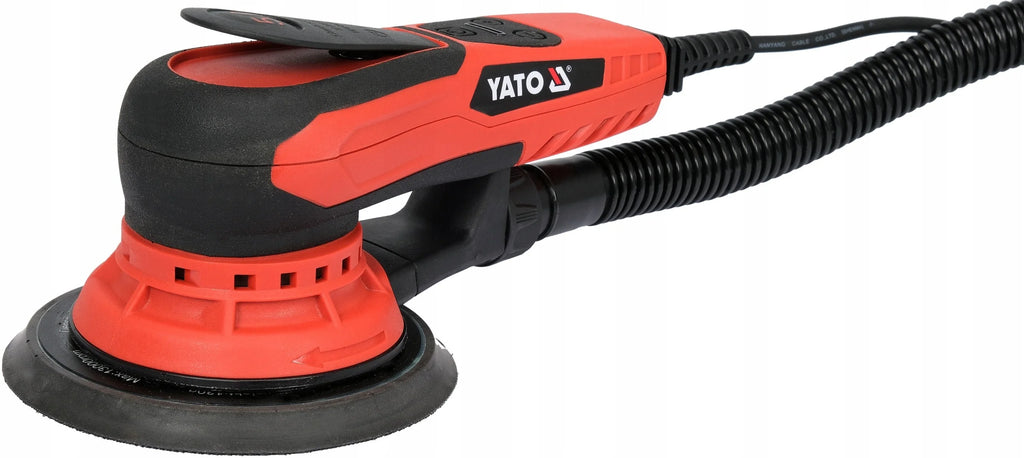 SZLIFIERKA ORBITALNA 150MM 350W Z REGULACJĄ OBROTÓW +KRĄŻKI P120 50sz. YATO
