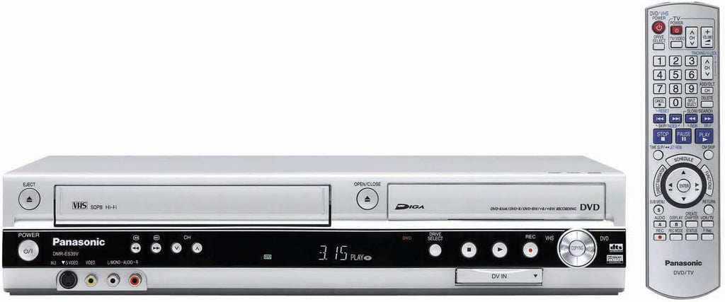 Panasonic DMR-ES35 DVD Recorder + VHS VCR - lectores y grabadores de DVD (JPEG/TIFF, 33 W, 13.5 W, Negro, Plata, 6800 g, XP,SP,LP,EP)