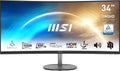 MSI Pro MP341CQ 34" UWQHD zakrzywiony ekran biurowy - Panel VA 1500R, 3440x1440, 100Hz, komfort oczu, sRGB 116%, HDR Ready, wbudowane głośniki, regulowane nachylenie - HDMI, DisplayPort