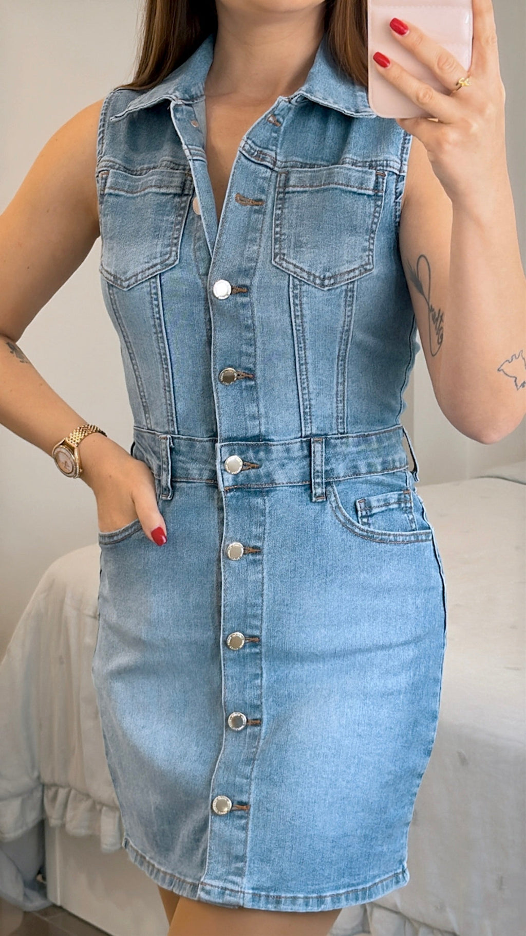 VESTIDO CORTO DENIM