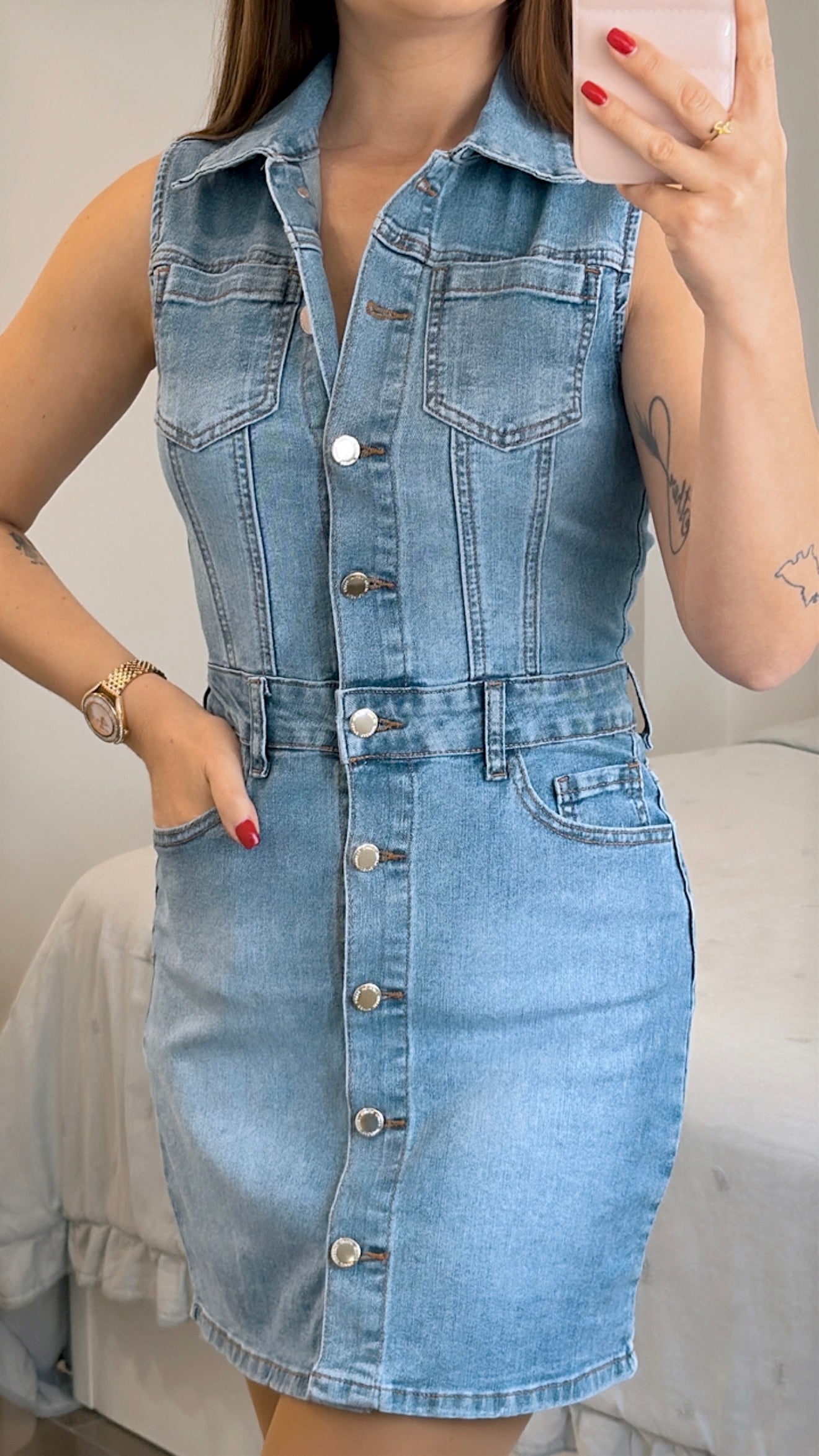 VESTIDO CORTO DENIM