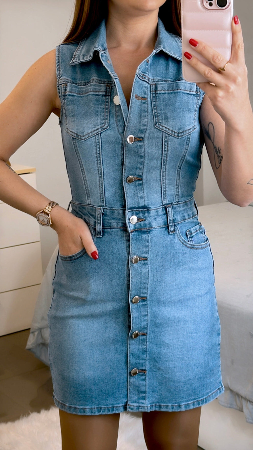 VESTIDO CORTO DENIM