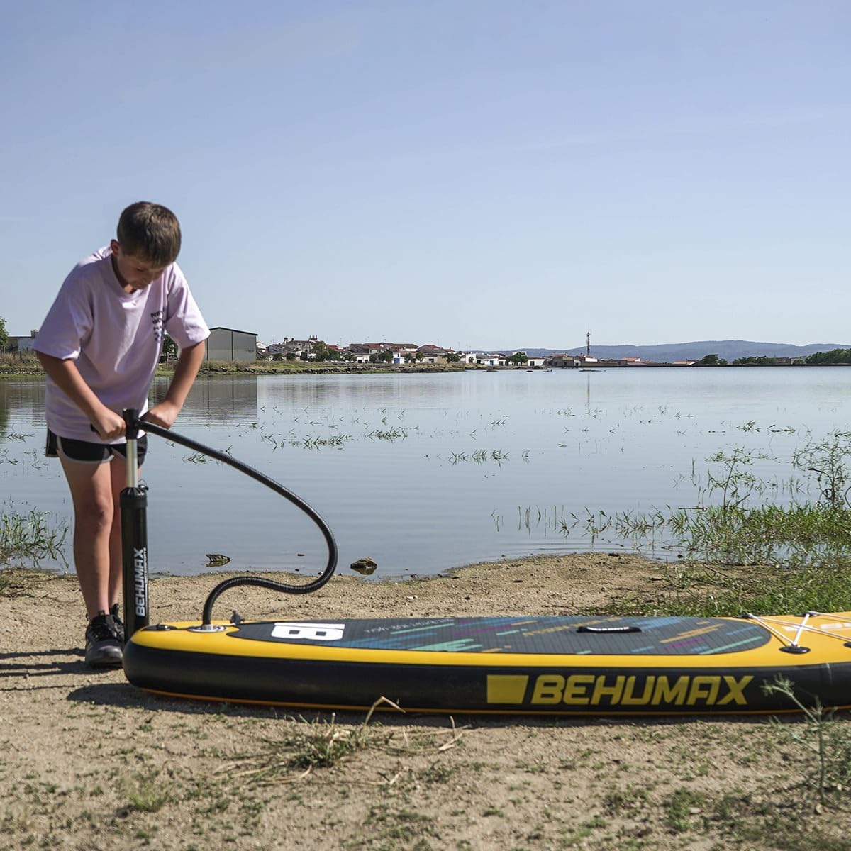 BEHUMAX - Tabla Paddle Surf Hinchable Be Wave Kids 8.6" Superficie Antideslizante,Pala de Remo Desmontable, 260 x 76 x 15 cm, 15 PSI, Kit Especial de Accesorios