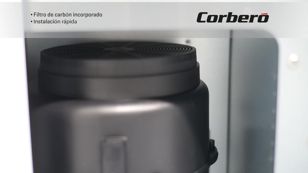 Corberó - Campana Decorativa | NYASA9000B | 90 cm | 3 Velocidades, Control Touch, Caudal 1000 m3/h | Cristal Negro