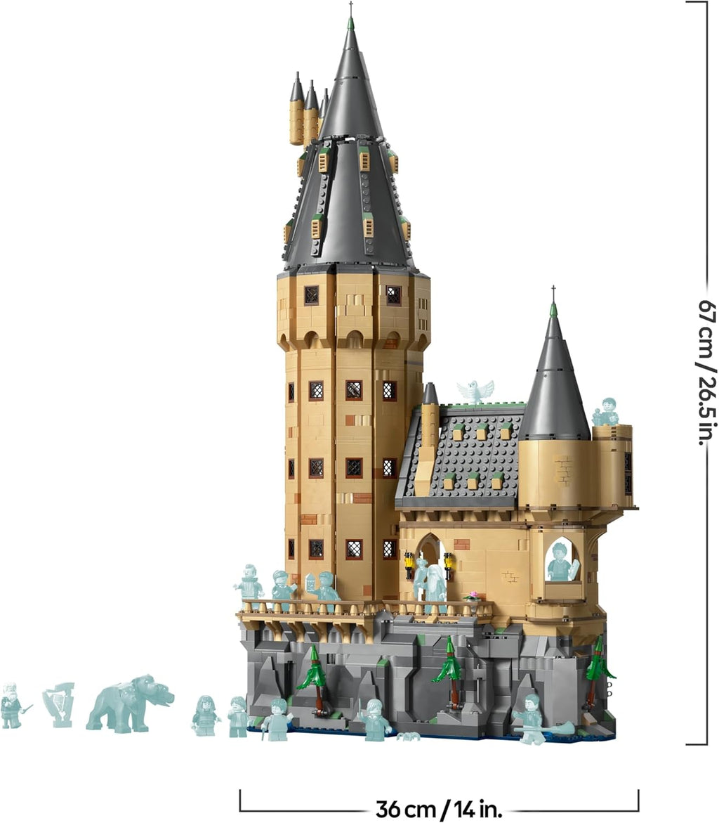 Harry Potter Castillo de Hogwarts: Torre Central - Castillo de Juguete con Cuarto de Llaves Voladoras y Ajedrez Mágico - 12 Minifiguras - Regalo para Niñas y Niños de 10+ Años 76454