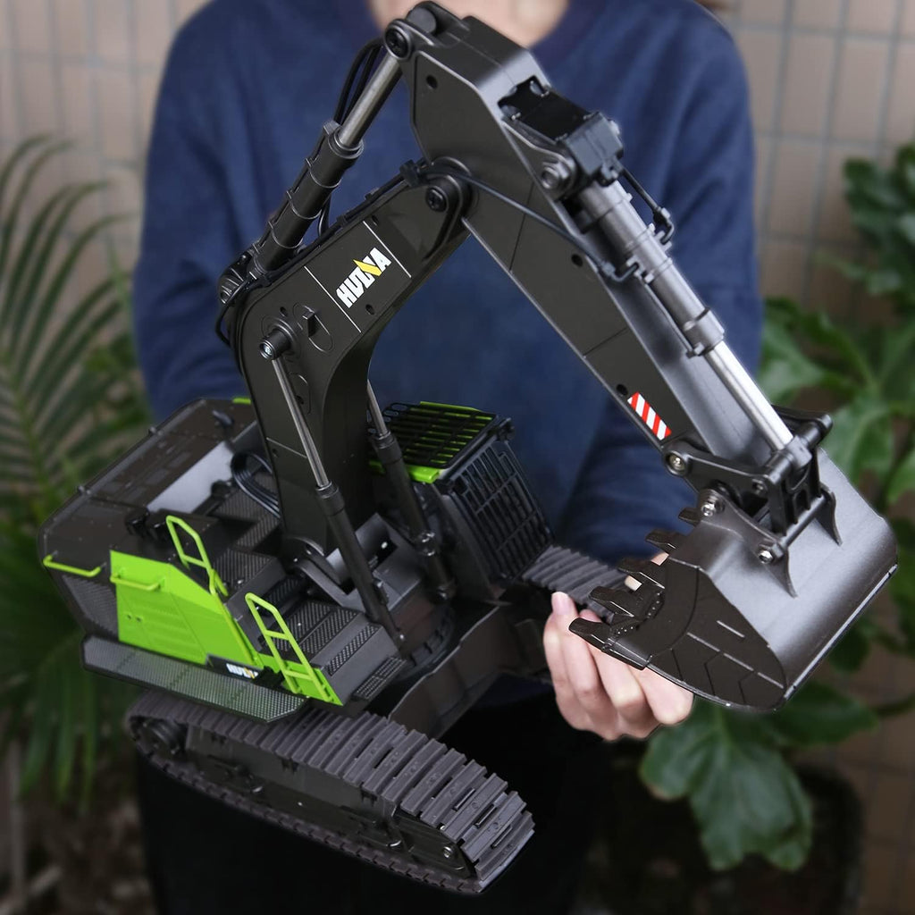 1:14 Excavadora Juguete Grande, 22 Canales Escavadoras Juguetes con todas las funciones, Excavadora Teledirigido RC +2 Baterías+3 Accesorios, Juguetes RC Pala, Gruas de Juguetes Niño 4 6 8 10 14+ Años