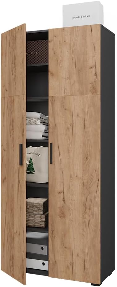 Vicco Armario Universal Ingo, Antracita/Roble Dorado, 80 x 183.8 cm