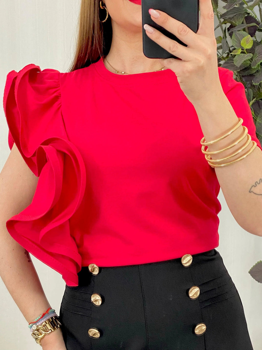 CAMISETA VOLANTES LISA