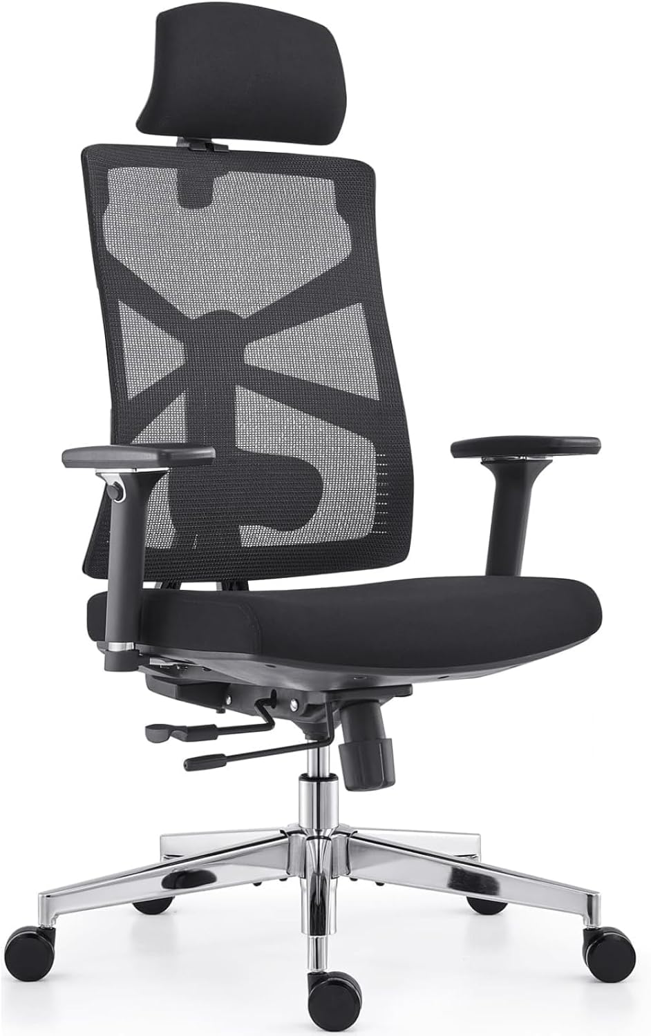 HOLLUDLE Ergonomic Office Chair with Adaptive Backrest, High Back Desk Table and Chair with 4D Armrests, Adjustable Seat Depth, Lumbar Support and 2D Headrest