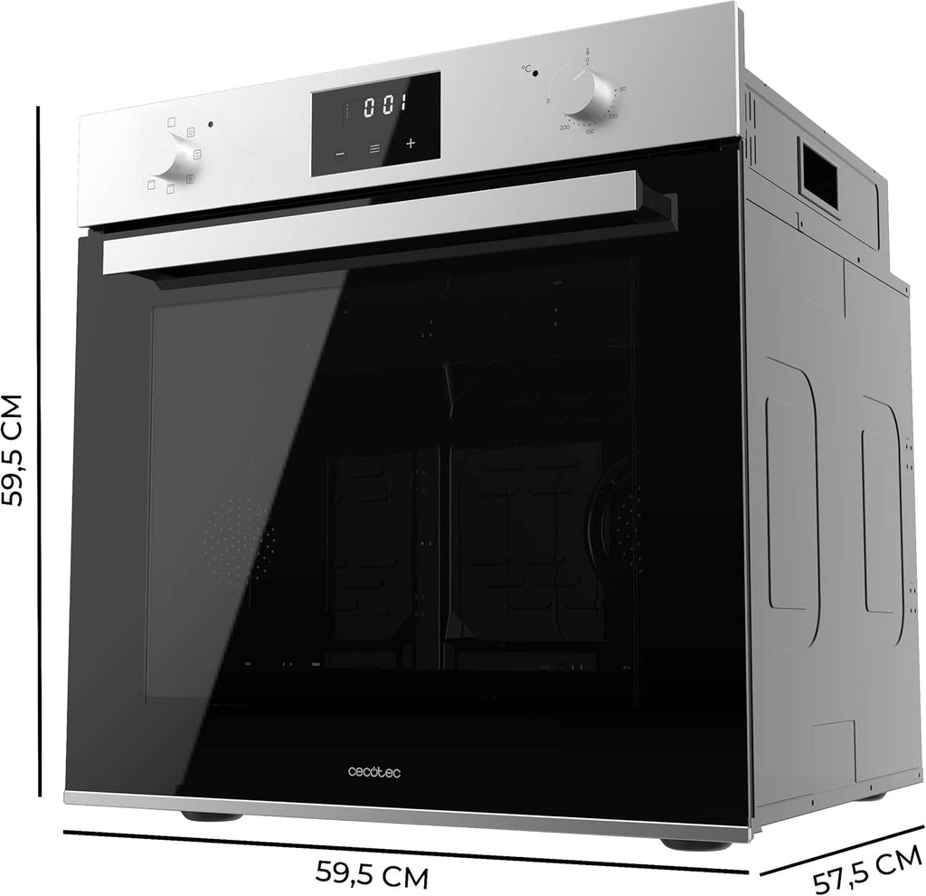 Cecotec Horno Integrable Multifunción 70L Bolero Hexa M226001 Line A. 2800W, 7 Funciones, Display, Steam Base XXL, Steam Assist, Steam EasyClean, Cooling Fan, Modo Eco, Modo Convección, Modo Grill