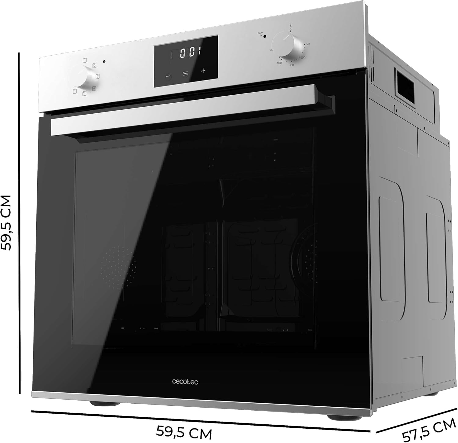 Cecotec Horno Integrable Multifunción 70L Bolero Hexa M226001 Line A. 2800W, 7 Funciones, Display, Steam Base XXL, Steam Assist, Steam EasyClean, Cooling Fan, Modo Eco, Modo Convección, Modo Grill